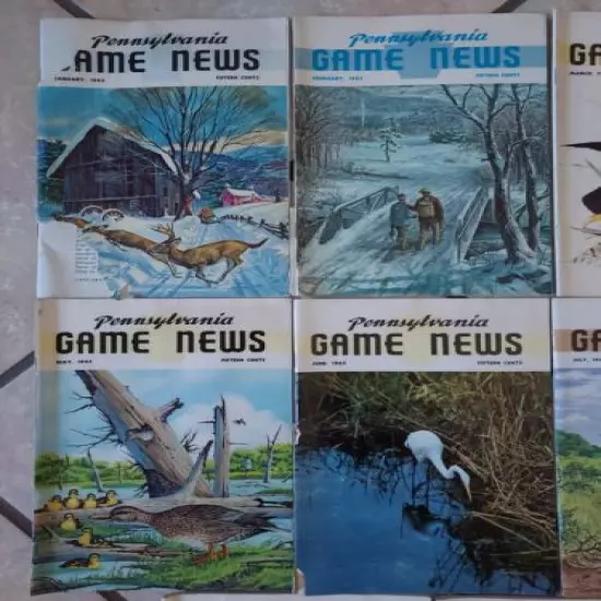 *Good* 1965 LOT OF 11 (missing August 1965) PENNSYLVANIA GAME COMMISSION NEWS 