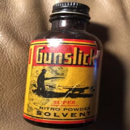 Vintage Outers gun Gunslick solvent glass bottle In Org Box.