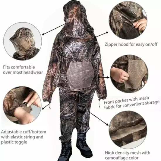 Mosquito Netting Suit Bug Pants & Jacket Bug Clothing for Hunting Fishing Garden