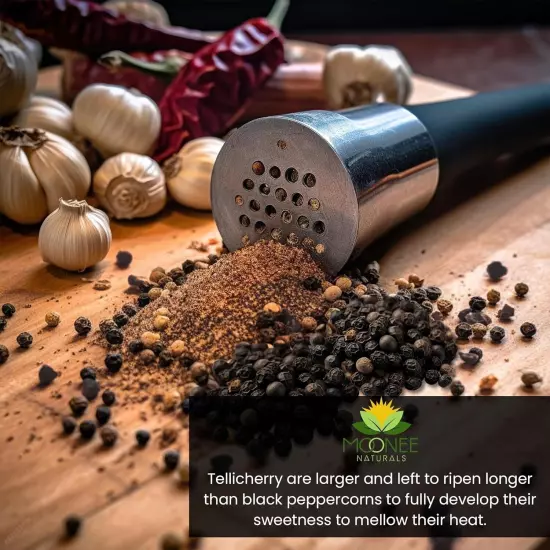 Tellicherry Black Pepper Whole Peppercorn (1 LB / 16 Oz) | Kosher | Non-GMO