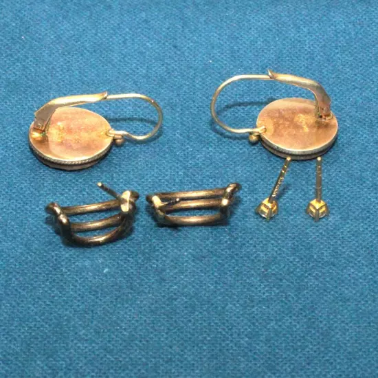 Bundle of 3 Pairs Vermeil Earrings - 8.8g