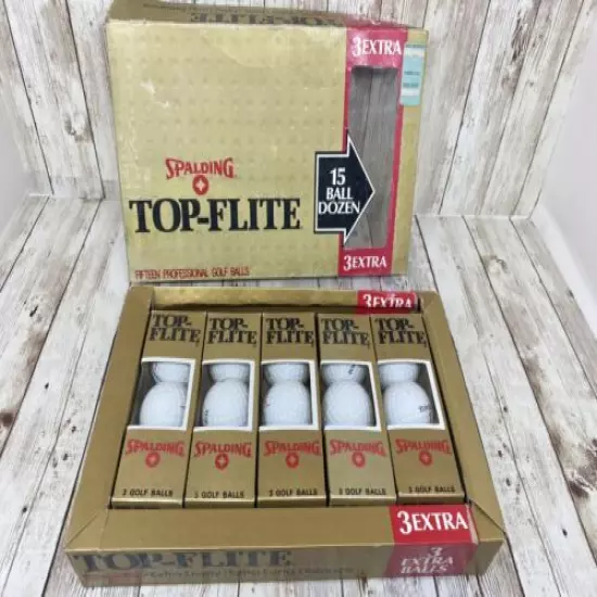 Spalding Top-flite Lively Extra Long Distance NIB VTG White Golf Balls 15 Total