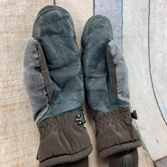 The North Face HyVent Fleece Lined Snow Ski Mittens Womens Size X-Small XS Brown