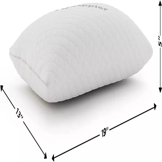 Small Shredded Memory Foam Pillow for Travel and Camping - Medium, White