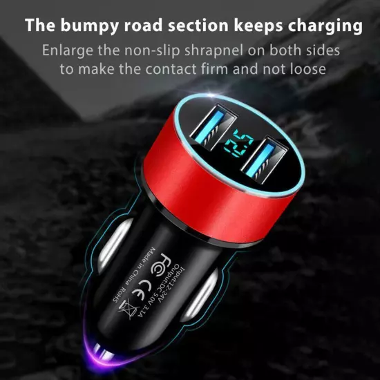 USB Car Socket Phone Fast Charger 12V Cigarette Lighter Plug Power US L0F9