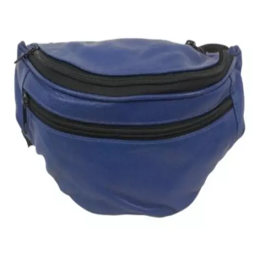 Fanny Pack, Cobalt Blue Leather, Waist Pack, Hip Purse, Retro Accessories Unisex