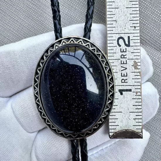 STUNNING western Stone & Silver Tone Bolo Tie