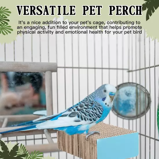 2 Pieces Bird Chew Toy Parrot Cage Perch Cardboard Platform Bird Paw Grinding