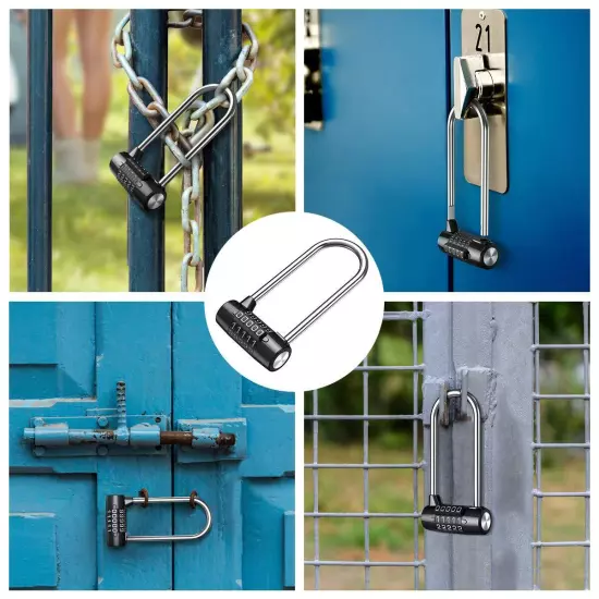 5 Digit Combination Padlock, Lengthened Combination Lock, Long Shackle Gym Lo...