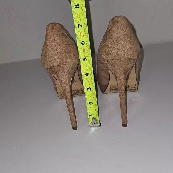 forever 21 suede brown beige heels 4.5 inch