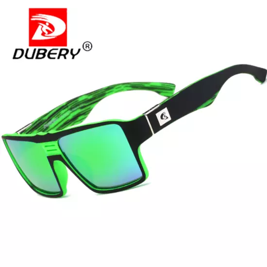 DUBERY Men Polarized Square Sunglasses Oversize Driving Fishing Sport Glasses 