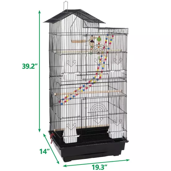 Black/White Bird cage Parrot Macaw Parakeet Cockatiel Cage Multiple Size 