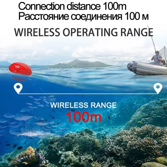 Underwater Wireless Rechargeable Fish Finder Depth Echo Sounder Lake Sea Fishing