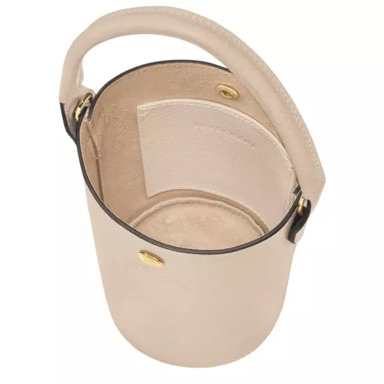 Longchamp Eggshell White Leather Epure XS Crossbody Bucket Bag $360 NEW