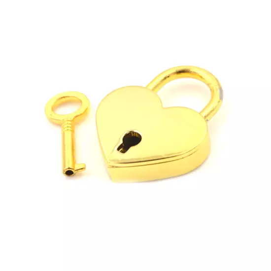 Mini Padlock Love Heart Shape Padlock Tiny Luggage Bag Case Lock With Key.vm