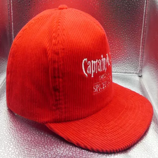 Corduroy Captain Morgan Original Spiced Rum Snapback Hat Cap Red White Alcohol