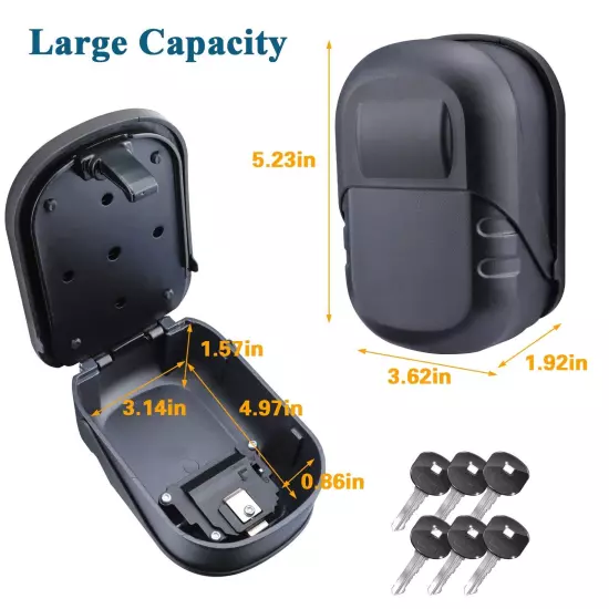 Key Safe Lock Box Wall Mount Outdoor Waterproof Combination Lockbox with Rese...