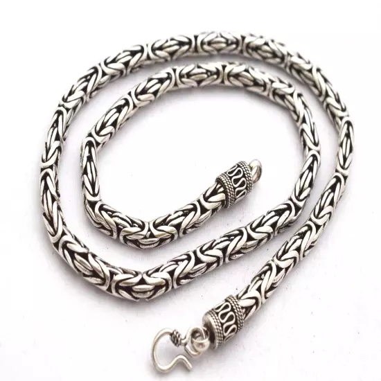 Sale!! Sterling Silver 5 mm Bali Chain/Byzantine Necklaces 18"(46 cm)