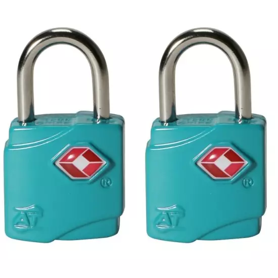 2 Pack Travel Suitcase Zinc Alloy Luggage Locks with Keys, Blue Atoll