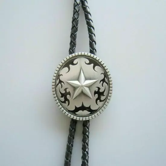 Western Star Oval Cowboy Rodeo Bolo Tie