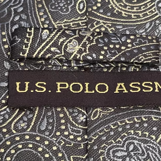 U.S. Polo ASSN. Blue Gray Hand Made 100% Polyester Men’s Neck Tie Made In China