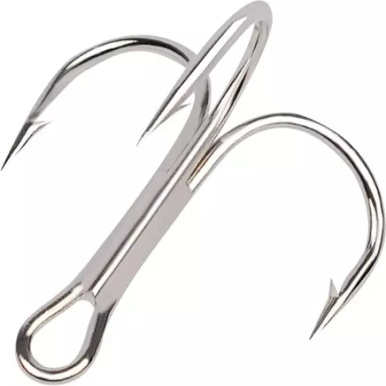 200pcs Treble Fishing Hook Round Bend Sharp Treble Hooks Size 1/4/6/8/10/12/14