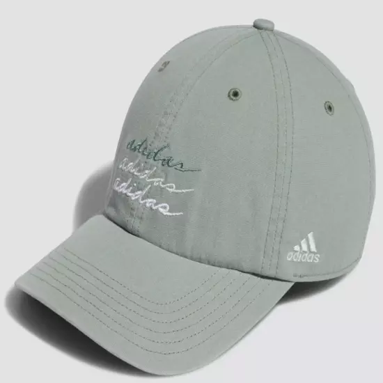 Adidas Originals Womens Saturday 2.0 Plus Strapback Hat Green Triple Script Logo