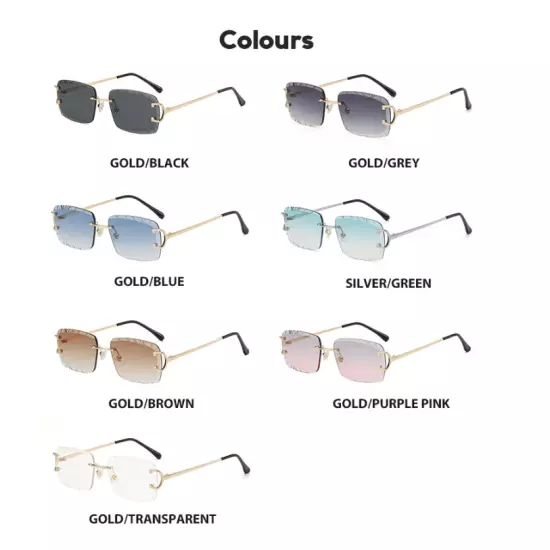 Metal Rimless Square Sunglasses For Men Women Outdoor Party Shade Glasses New