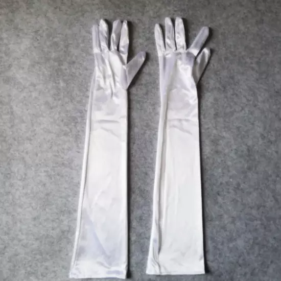 Women's Satin Long Gloves Opera Wedding Bridal Evening Party Prom Costume Glove