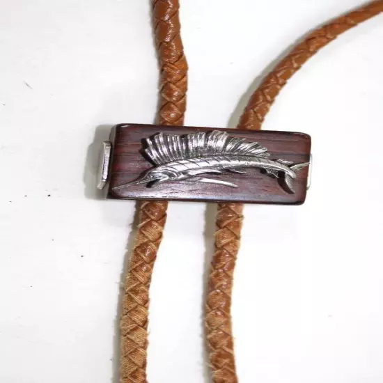 Vintage Marlin Swordfish Sailfish Bolo Cowboy Tie