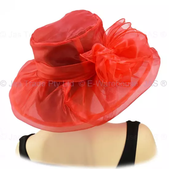 Spring Race Carnival Derby Day Church Wedding Women Ladies Organza Evening Hat