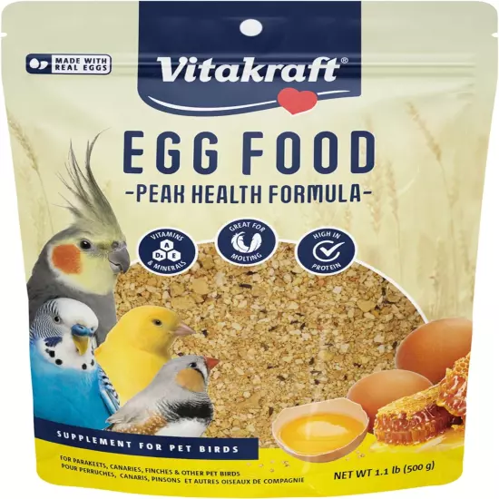 Vitakraft Vitasmart Egg Food for Birds - Daily Supplement for Parrots, Parakeets