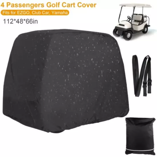 Waterproof Golf Cart Cover 4 Passengers Rain Storage for EZ GO Club Car Yamaha