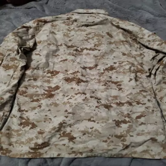 US MARINE CORP DESERT CAMO Shirt MENS medium reg COAT BUZZ OFF INSECT SHIELD