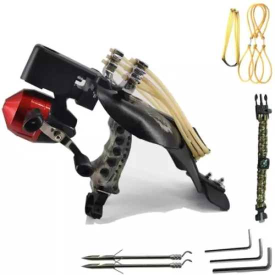 Professional Bow Fishing Slingshot Bowfishing Reel Slingbow Catapult Archery 