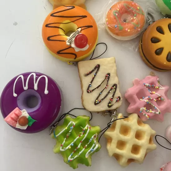 Squishy Food Set Keychain Or Charms, Small, Set Of 17