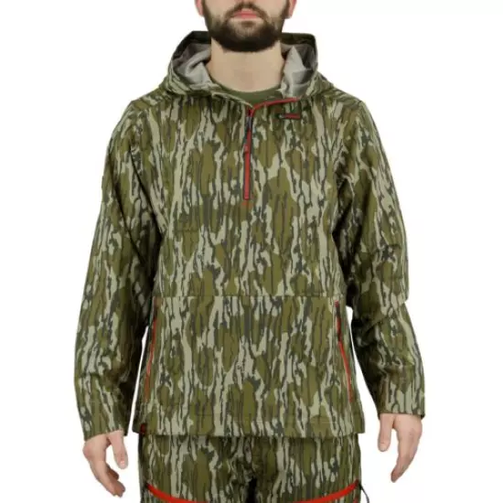 Mossy Oak Mid Season Anorak, Hooded Pullover Water Repellent Jacket for Men