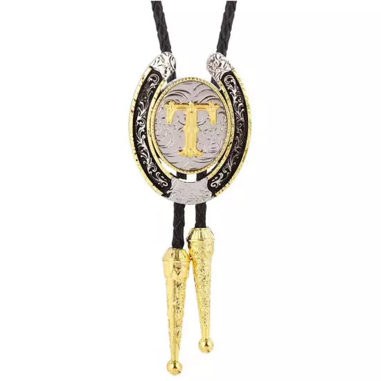 Bolo Tie for Men- Golden Initial Letter A to Z Western Cowboy Bolo Tie for Women