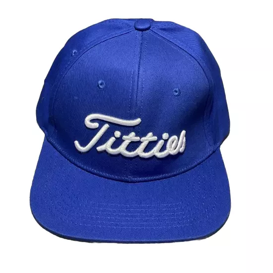 Titties 3D Golf Hat Snapback Cap PGA Flat Bill Brim Blue