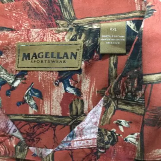 Magellan sportswear men’s shirt XXL long sleeve/button down dogs/ducks printed..