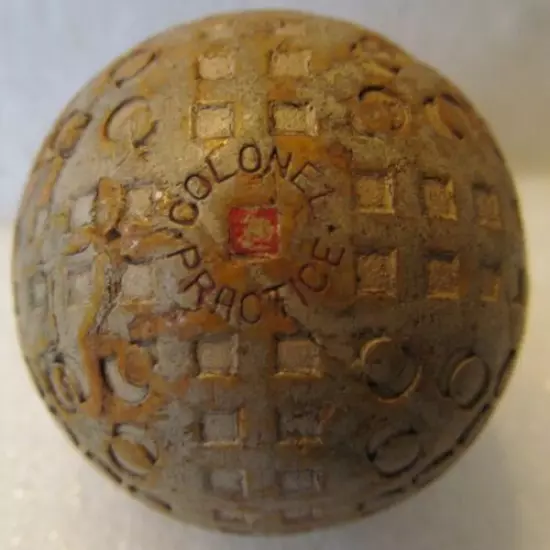 UNUSUAL DESIGNED COVER-COLONEL PRACTICE GOLF BALL CIRCA 1920 VERY RARE