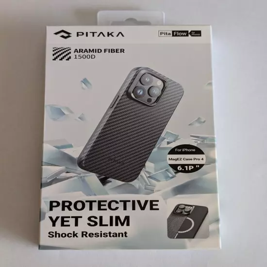 Pitaka MagEZ Case Pro 4 Aramid Fiber 600D - iPhone 15 Pro - Black/Grey