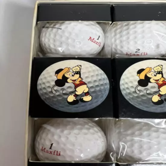 Vintage Disney Mickey Mouse Dunlop Maxfli Golf Balls New in Box 1 Dozen Rare