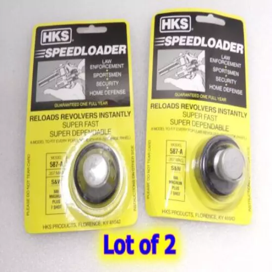 2 Lot HKS 587-A SpeedLoader for 7-Shot S&W 357 L Frame 686 TAURUS 66 617 817 827