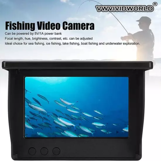 Night Vision Fish Finder LCD Waterproof Underwater,220° 1080P,Fishing Camera New