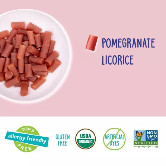 Organic Gluten Free Pomegranate Licorice Snack Packs - Allergy Friendly, Glut...