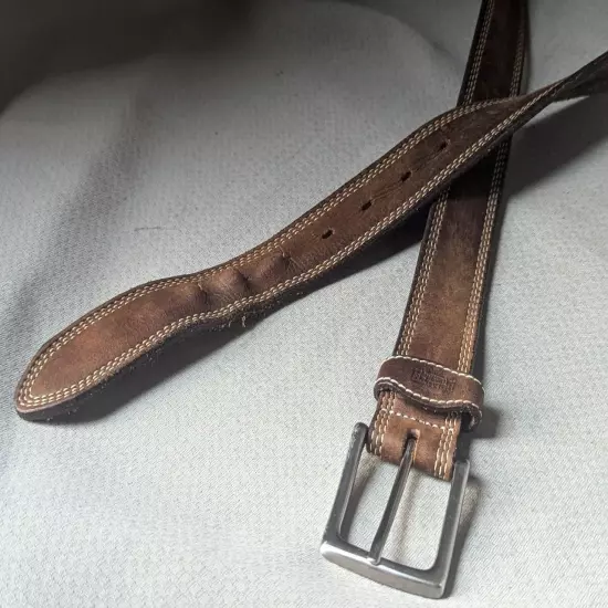 vintage USA made DULUTH TRADING CO full grain leather 40 brown belt WORK