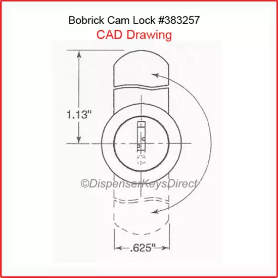 Bobrick Cam Lock Set #383257 for Paper Towel & Toilet Tissue Disp. (1/set)