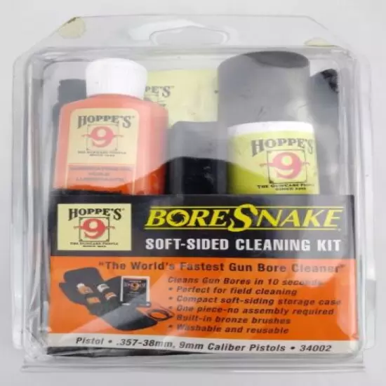 Hoppe's 34002 BoreSnake Soft Sided Field Kit .357-38mm 9mm Pistols