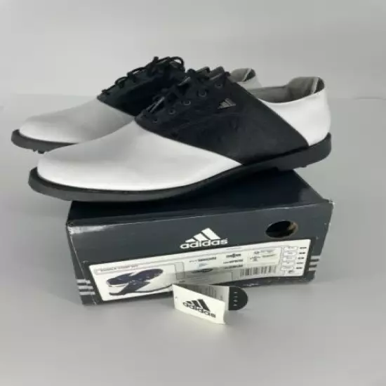 Adidas Saddle Comp Women's White Black Athletic Golf Shoes Cleats Size 8